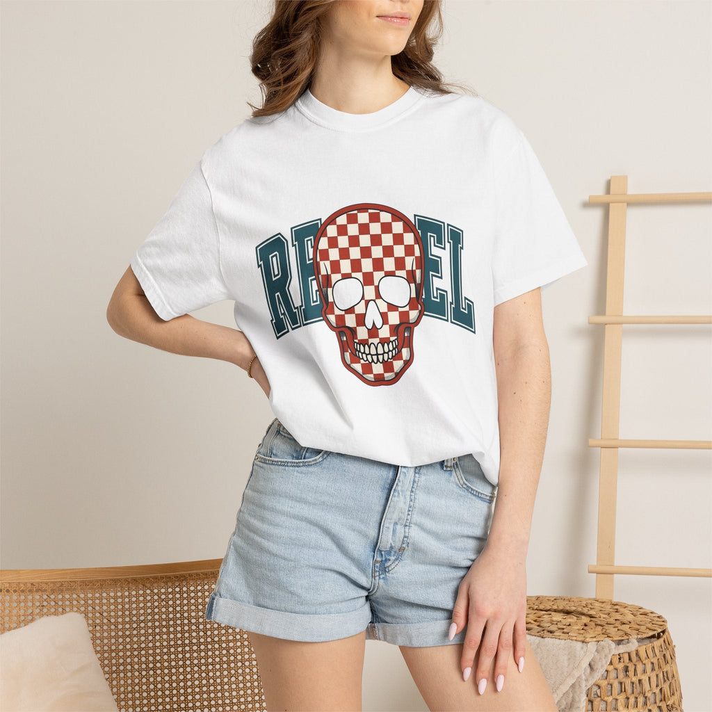 Gingham Skull Shirt America Music Gift Women Pop Art Tee product image 7