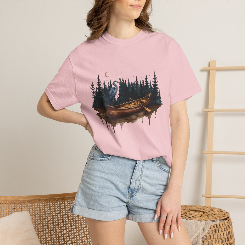 Kayak Bird Shirt Camping Exploration Unisex Gift Sketch Tee product image 12