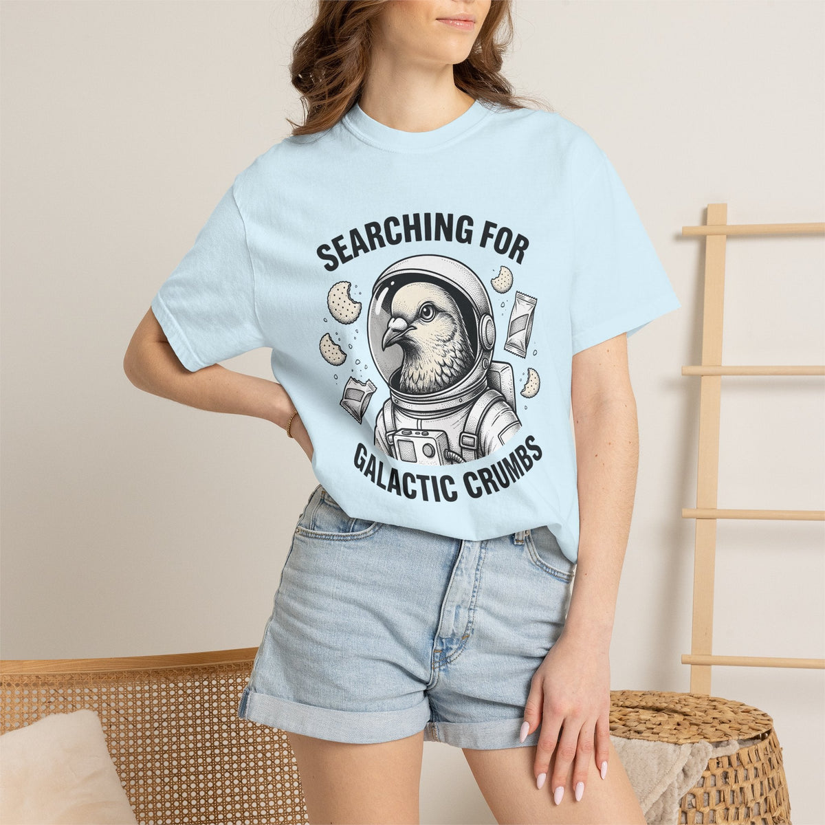 Space Bird Cartoon T-Shirt – Funny Pet Comic Design, Unisex product image 9
