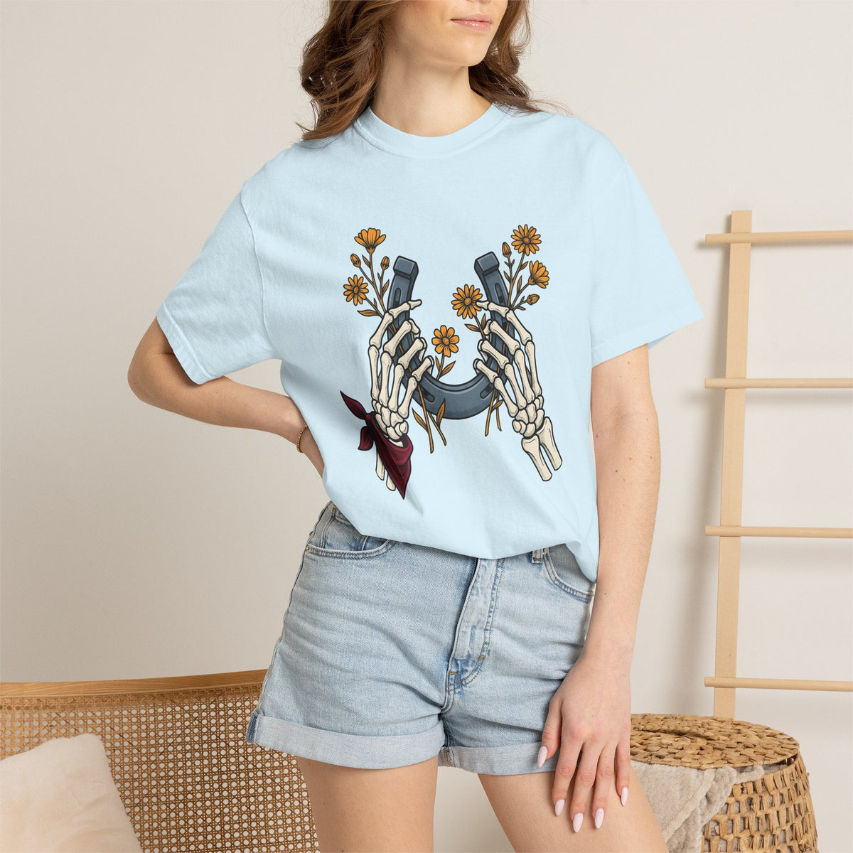 Bone Hands Horseshoe Shirt Cowgirl Ranch Gift Women Neo product image 9