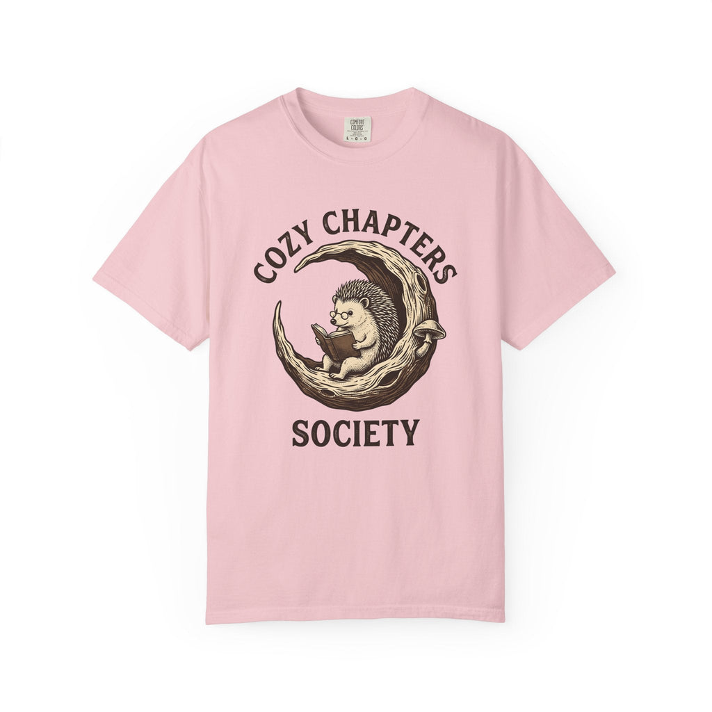 Hedgehog Book Moon Doodle T-Shirt – Cozy Bookish Reading product image 3