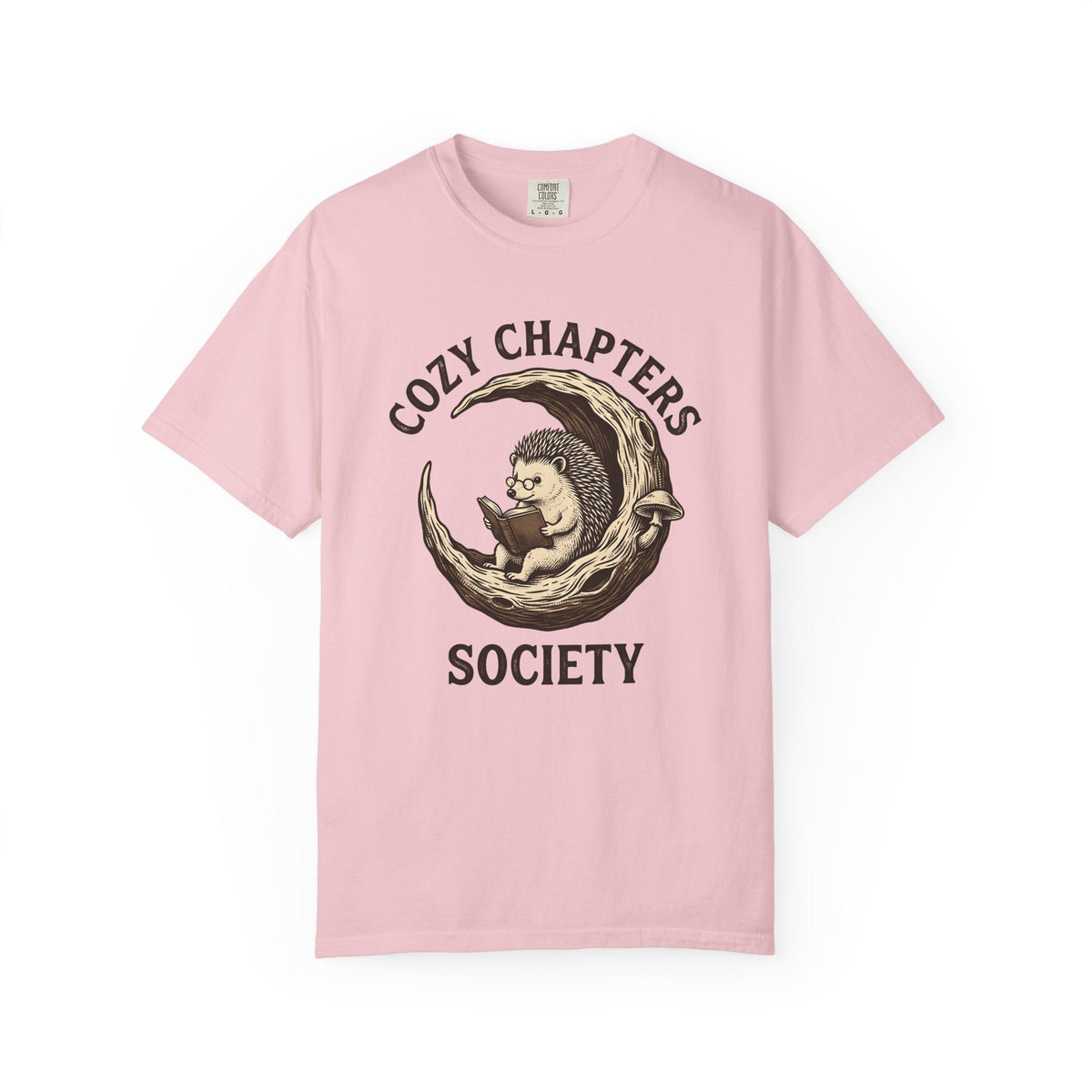 Hedgehog Book Moon Doodle T-Shirt – Cozy Bookish Reading product image 3