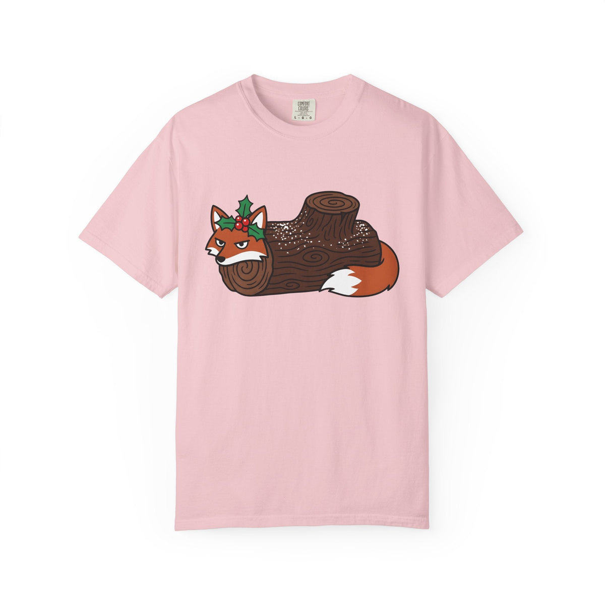 Fox Log Shirt Christmas Animal Unisex Gift Cartoon Tee product image 3