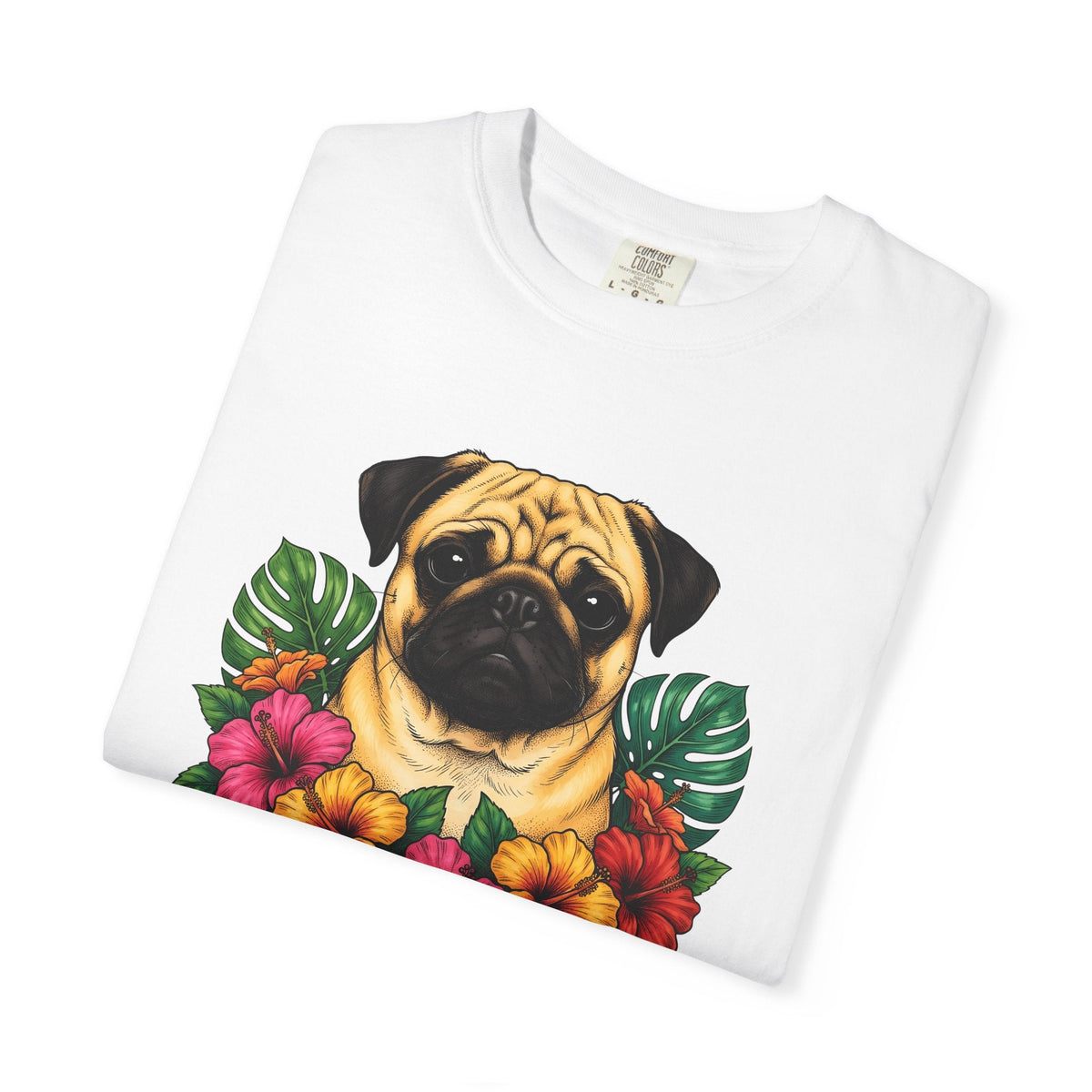Pug Shirt Dog Botanicals Gift Women Sketch Tee Mops T-Shirt product image 5