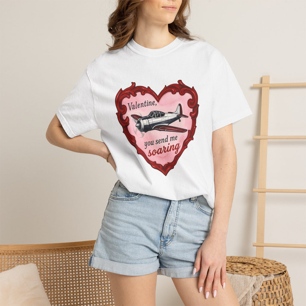 Airplane Love Shirt St Valentines Day Unisex Gift Retro Tee product image 6