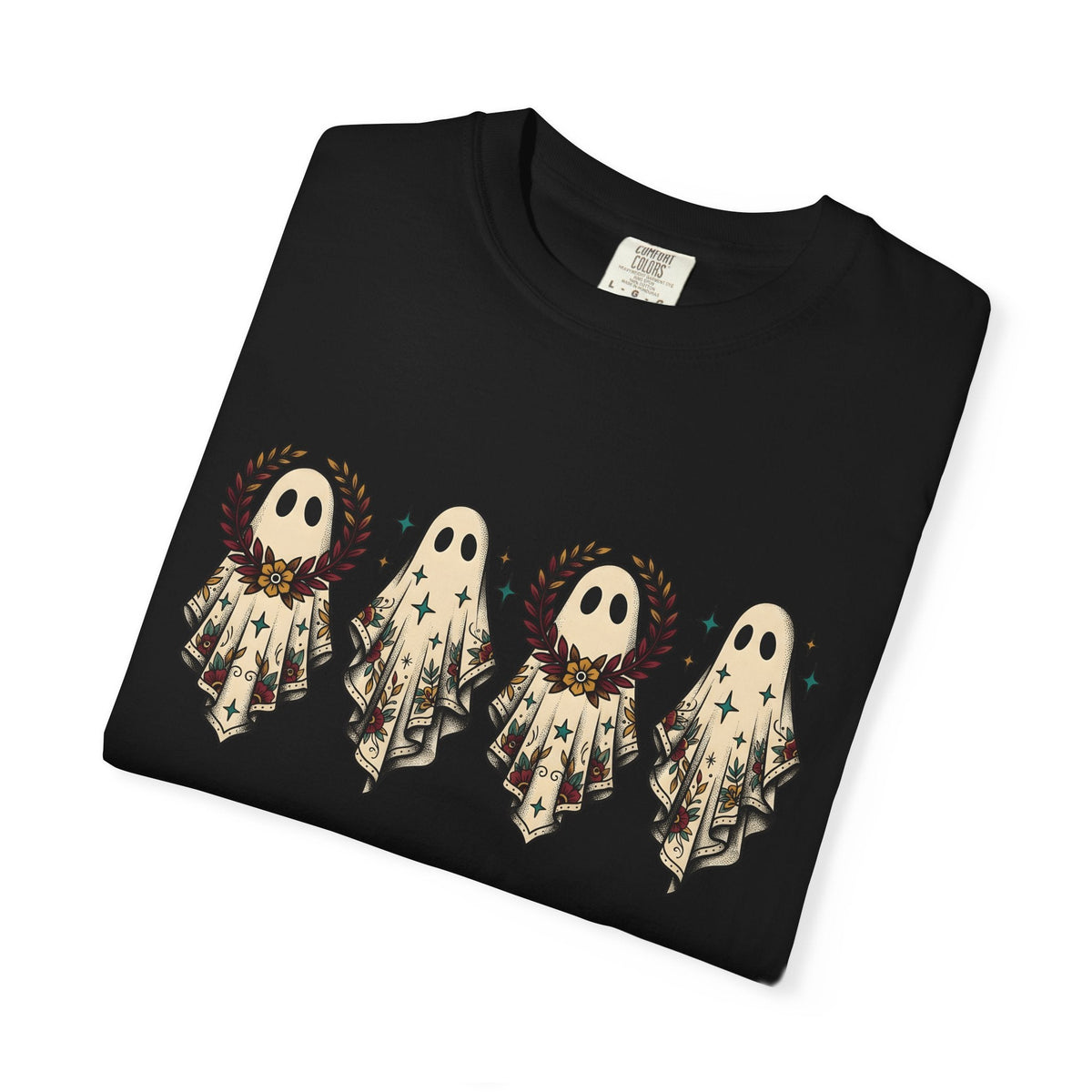Floral Ghost Shirt Halloween Boho Gift Women Vintage Tee product image 15
