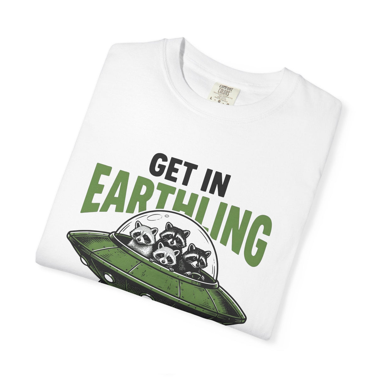 Raccoon Spaceship Comic T-Shirt – Funny Space Wildlife product image 5