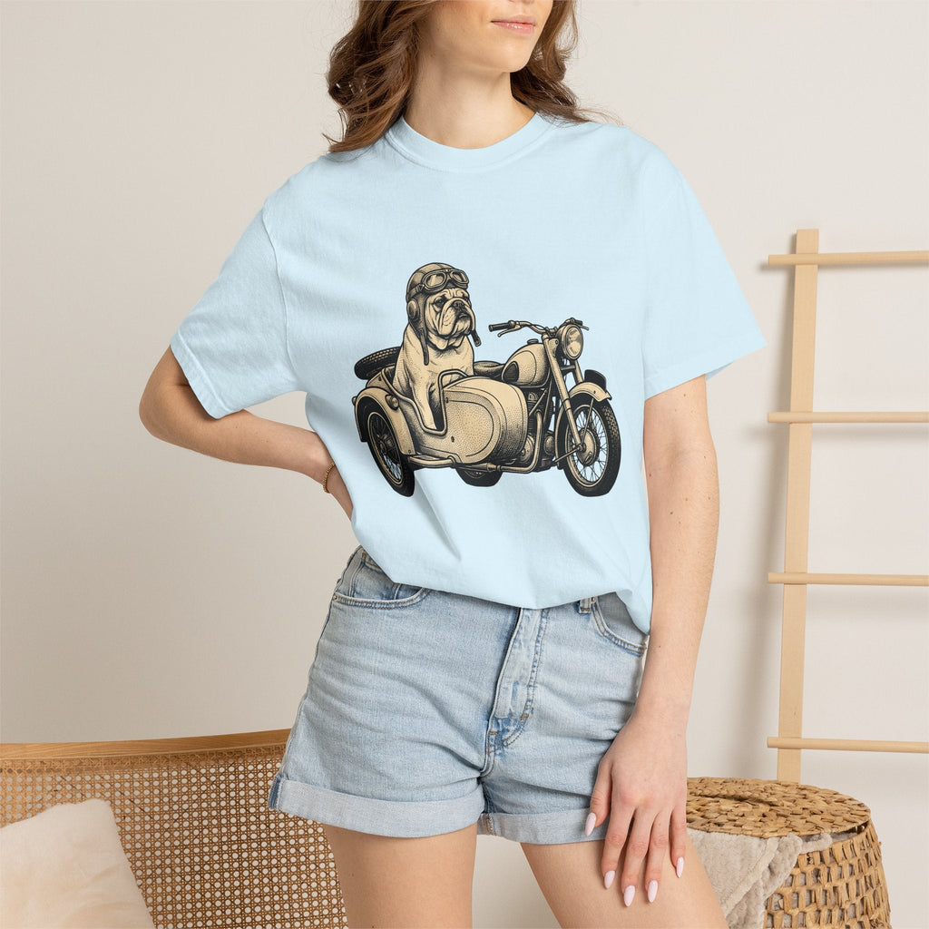 Bulldog Motorcycle Shirt Dog Biker Unisex Gift Vintage Tee product image 9