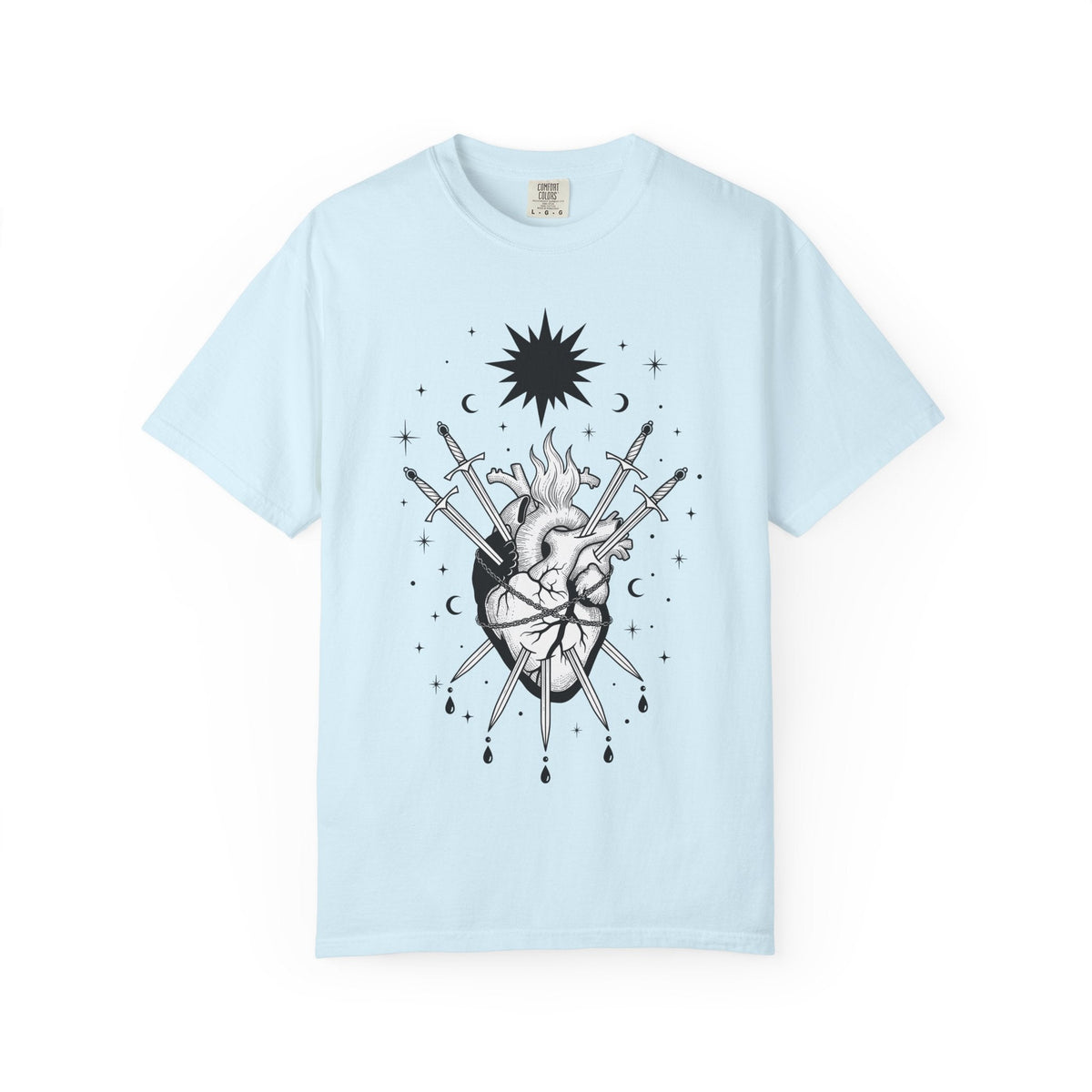 Heart Swords Shirt Boho Chic Mysticism Unisex Gift Old product image 2