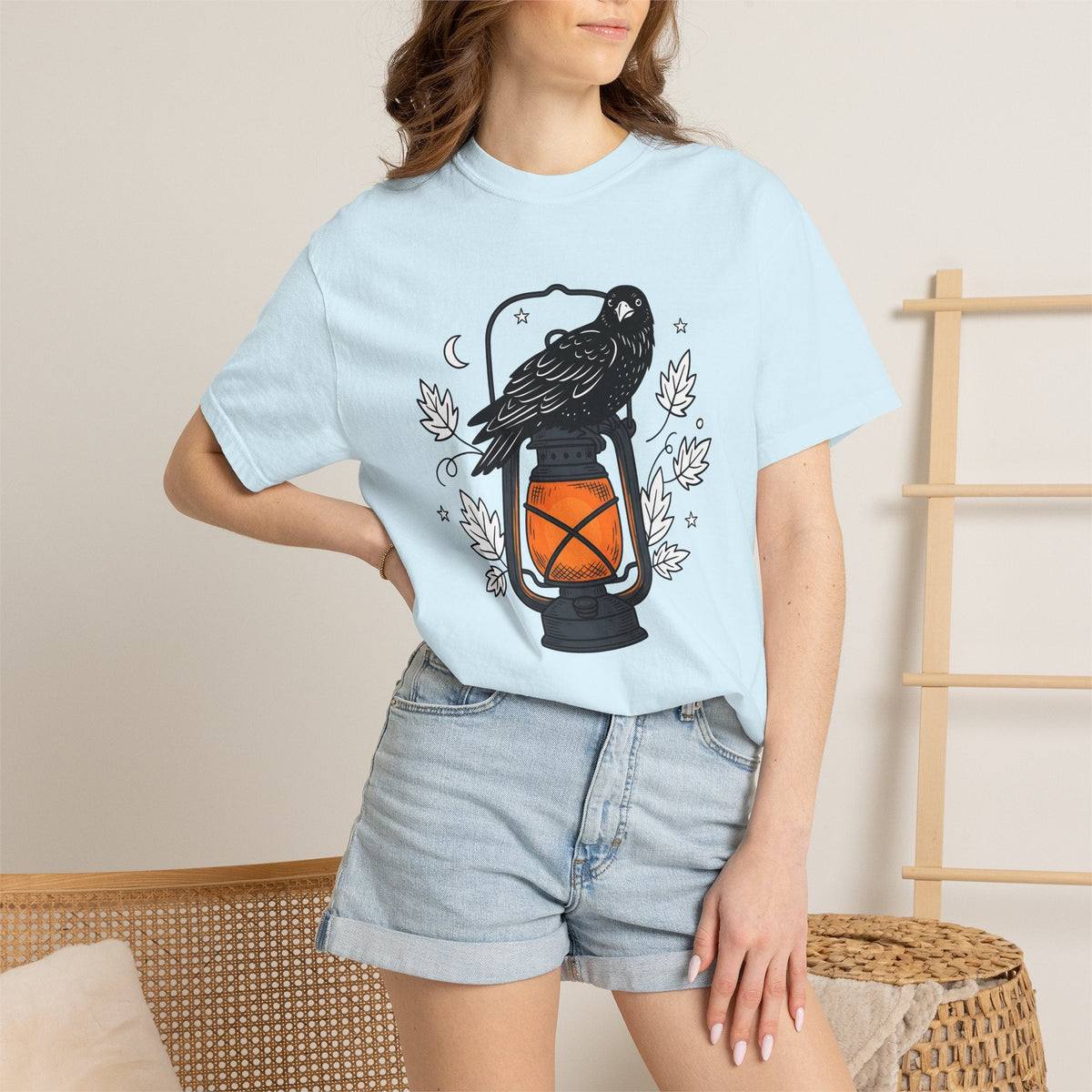 Blackbird Lantern Flat T-Shirt – Eerie Halloween Fall product image 10