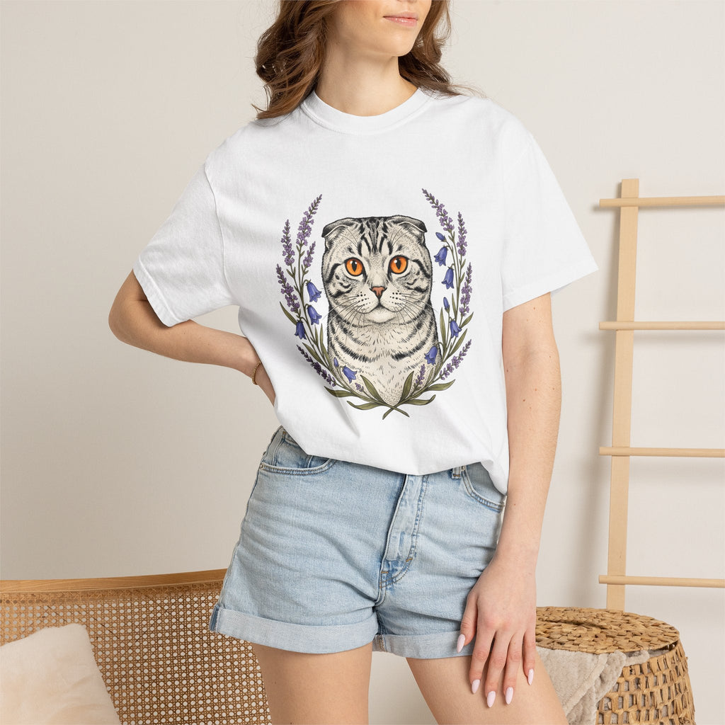 Striped Cat Shirt Botanicals Unisex Gift Sketch Tee Tabby product image 6