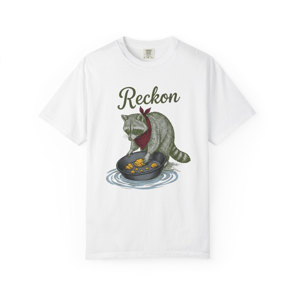 Raccoon Scarf Retro T-Shirt – Funny Cozy Wildlife Sketch product image 1