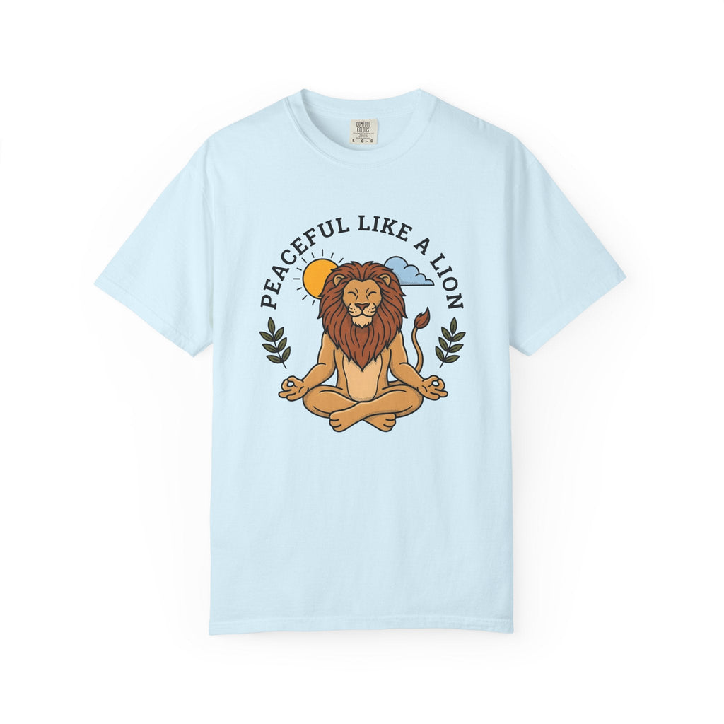 Peaceful Lion Shirt Yoga Wellness Unisex Gift Animated Tee product image 2