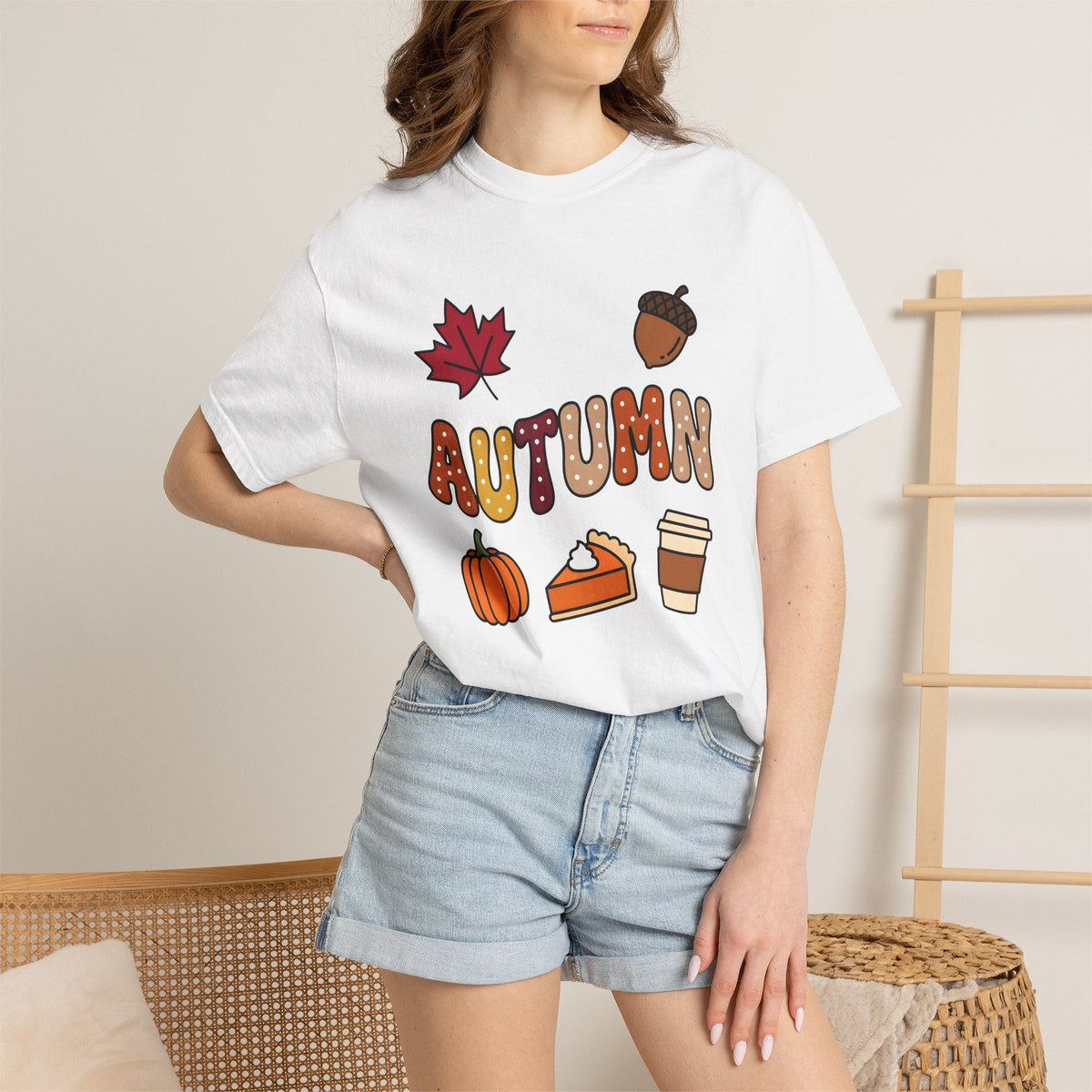 Fall Icons Line Art T-Shirt – Autumn Harvest Symbols product image 6