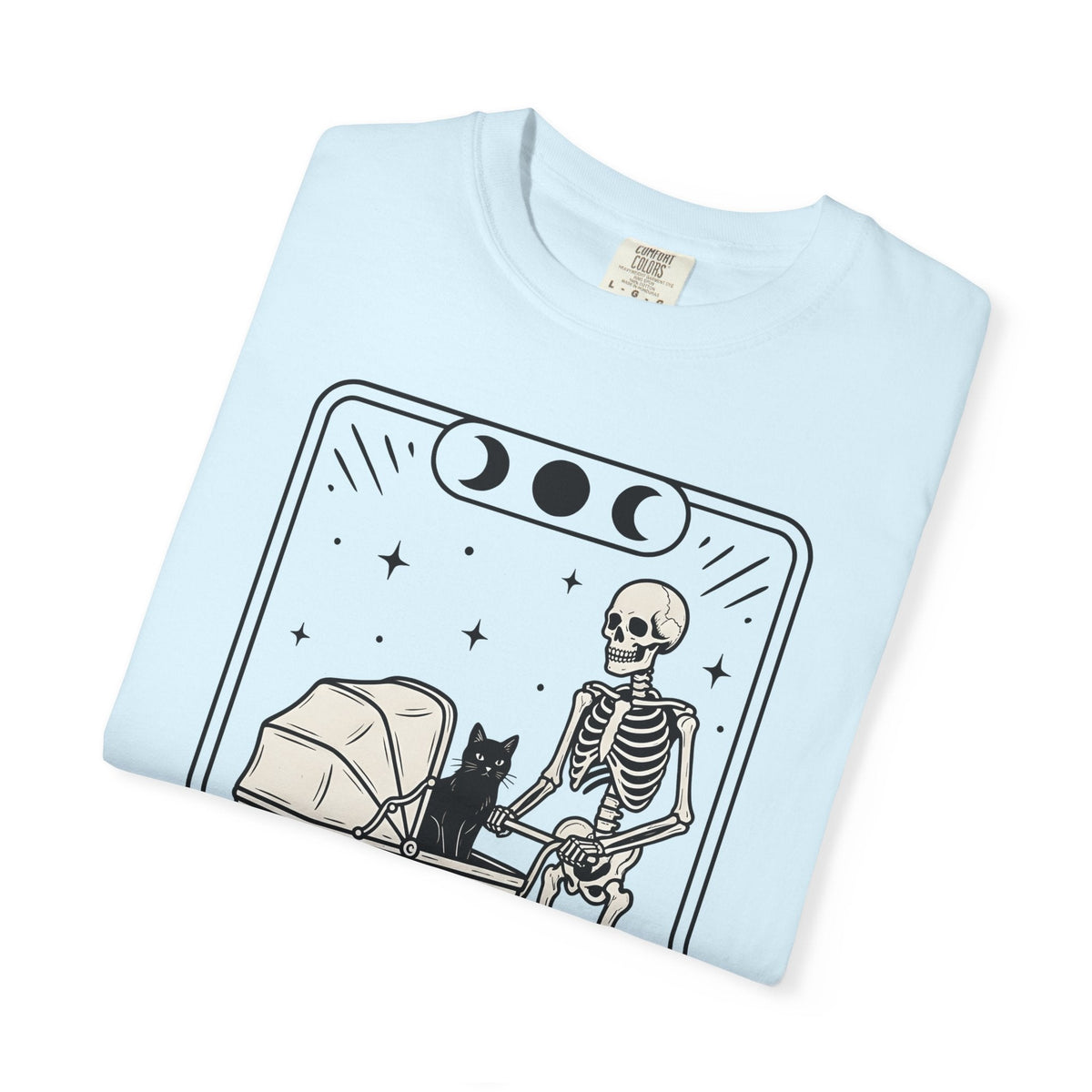 Skeleton Kitten Tarot Shirt Cat Gift Women Eerie Tee Occult product image 8