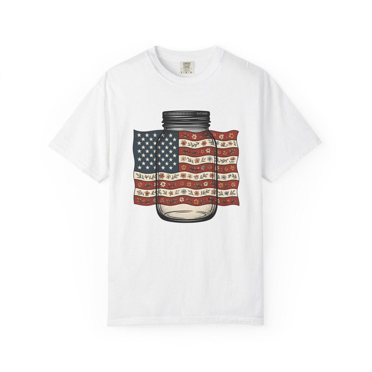 Mason Jar Flag Shirt 4th Of July Americana Unisex Gift Old product image 1