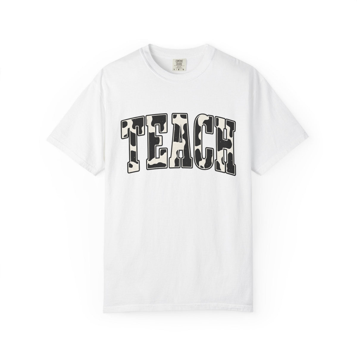Cow Print Text Shirt Teacher Animal Unisex Gift Bold Tee product image 1