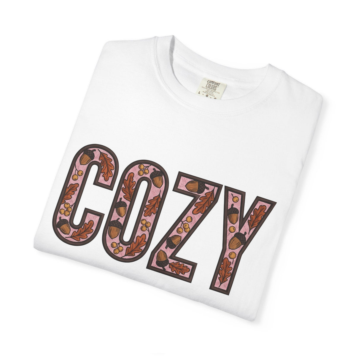 Acorn Leaf Stitched T-Shirt – Cozy Fall Hygge Autumn product image 5