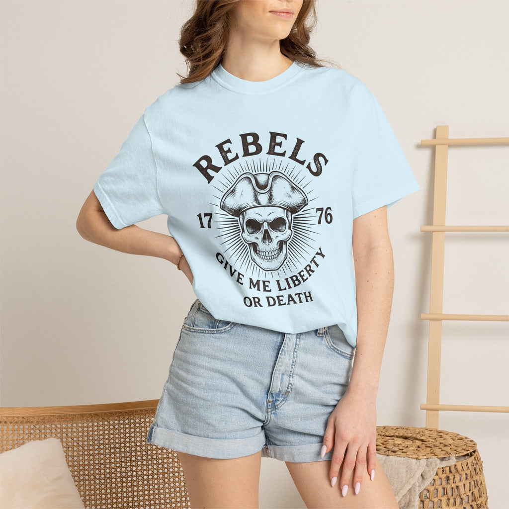 Skull Colonial Hat Shirt America Freedom Unisex Gift Hand Drawn Tee Skull Hat
