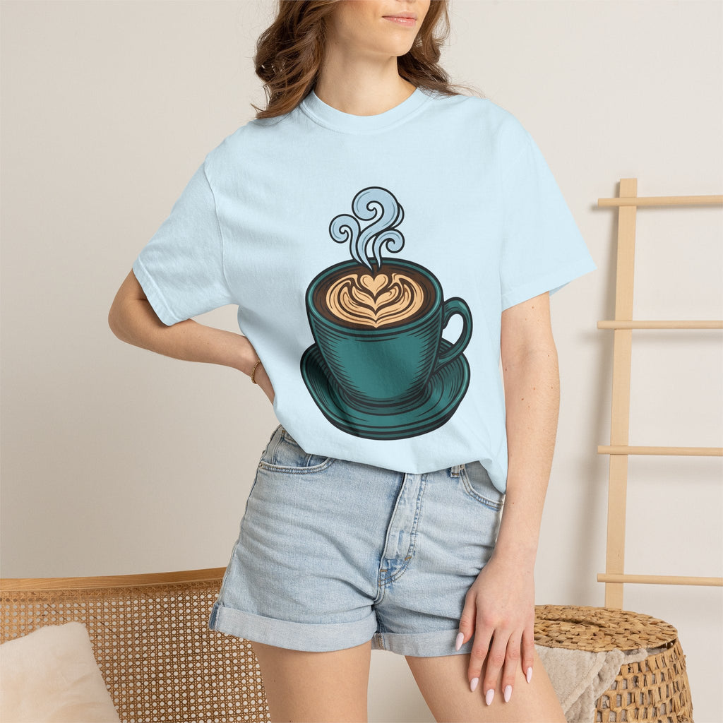 Coffee Cup Shirt Coffee Foodie Unisex Gift Hand Drawn Tee Mug T-Shirt Coffee Fan