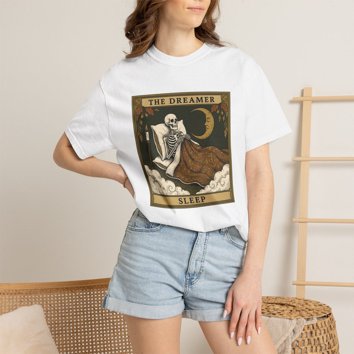 Skeleton Bed Shirt Boho Chic Gothic Unisex Gift Vintage Tee product image 7