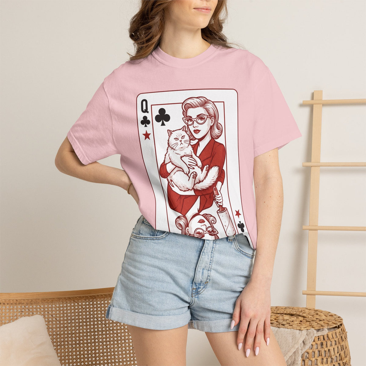 Queen Cat Playing Card Old School T-Shirt – Valentine's Day product image 12