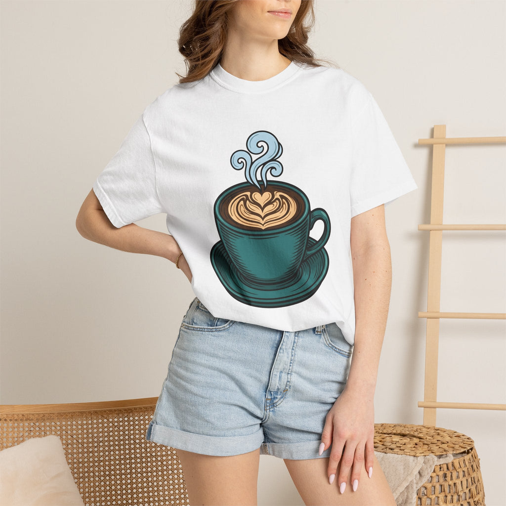 Coffee Cup Shirt Coffee Foodie Unisex Gift Hand Drawn Tee Mug T-Shirt Coffee Fan