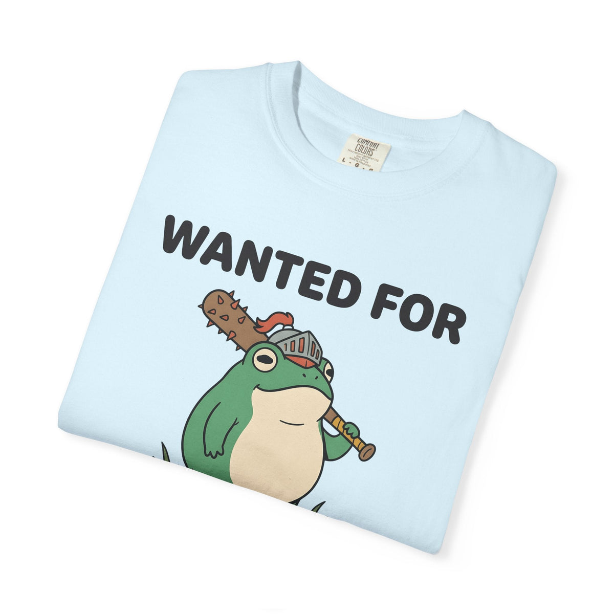 Frog Soldier Cartoon T-Shirt – Funny Spiked Amphibian product image 8