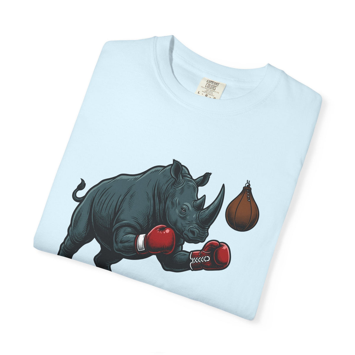 Rhino Fighter Shirt Sports Fauna Unisex Gift Distressed Tee Rhinoceros T-Shirt