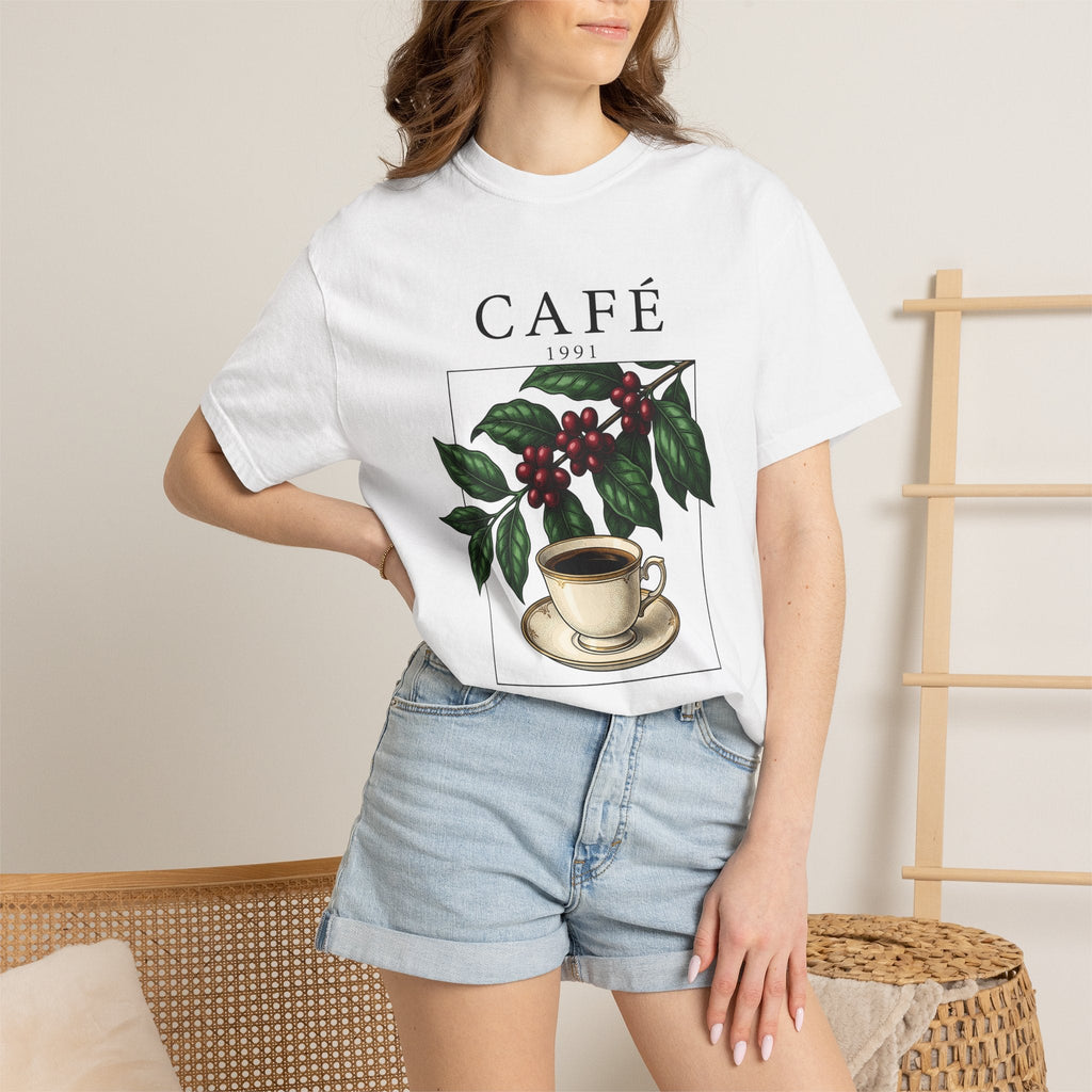 Espresso Cup Shirt Coffee Floral Unisex Gift Nostalgic Tee Coffee Mug T-Shirt