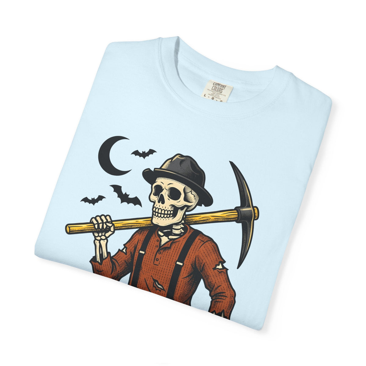 Skeleton Miner Shirt Halloween Dark Unisex Gift Retro Tee product image 8