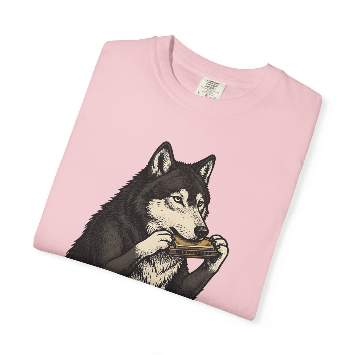 Wolf Harmonica Shirt Animals Instruments Unisex Gift Sketch product image 11