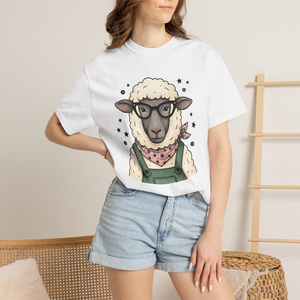 Sheep Glasses Line Art T-Shirt – Funny Minimalist Animal product image 6