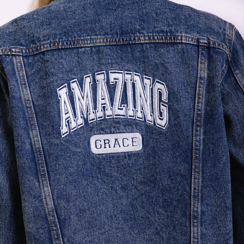 Vintage Washed Amazing Grace Denim Jacket
