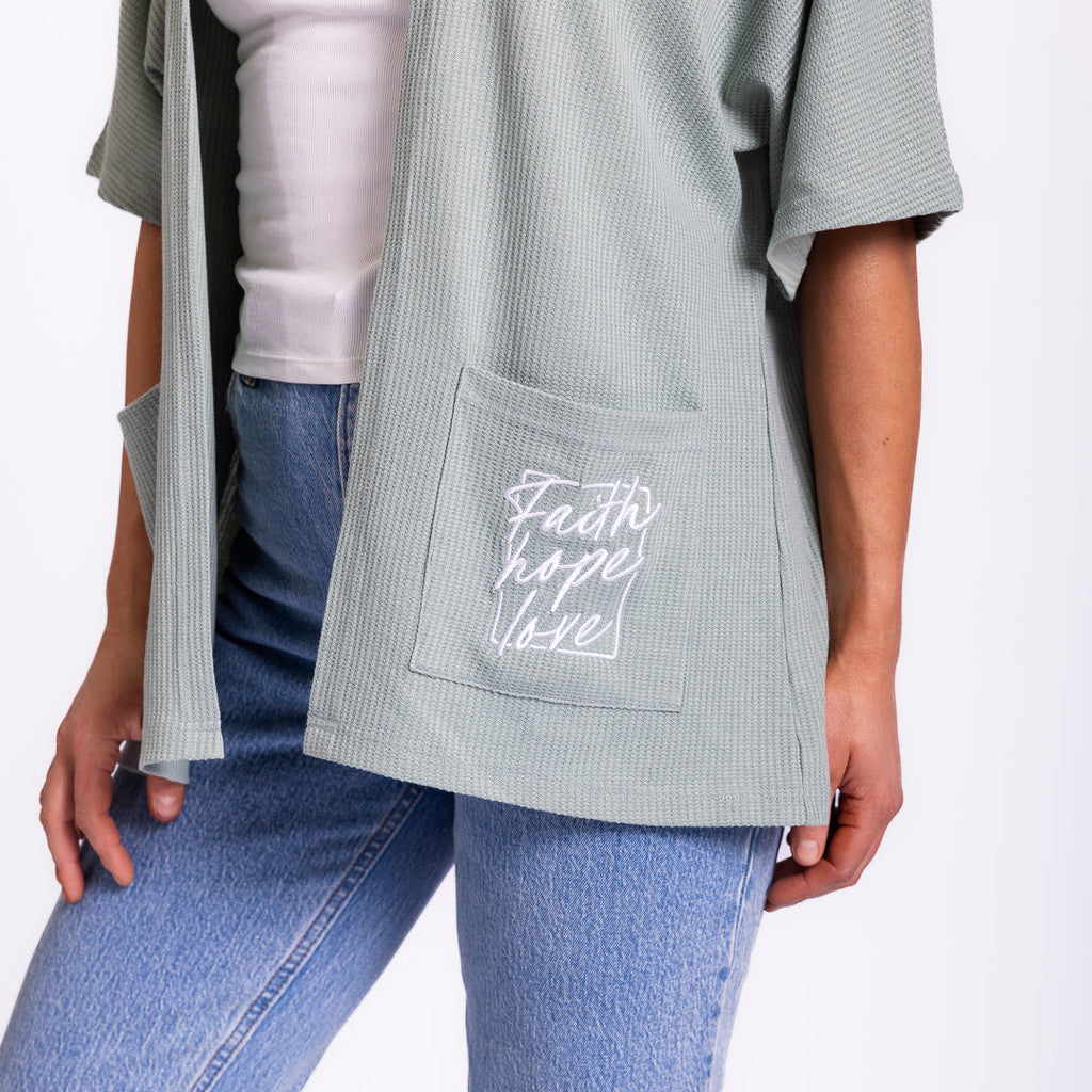 Faith Hope Love Waffle Knit Kimono product image 5