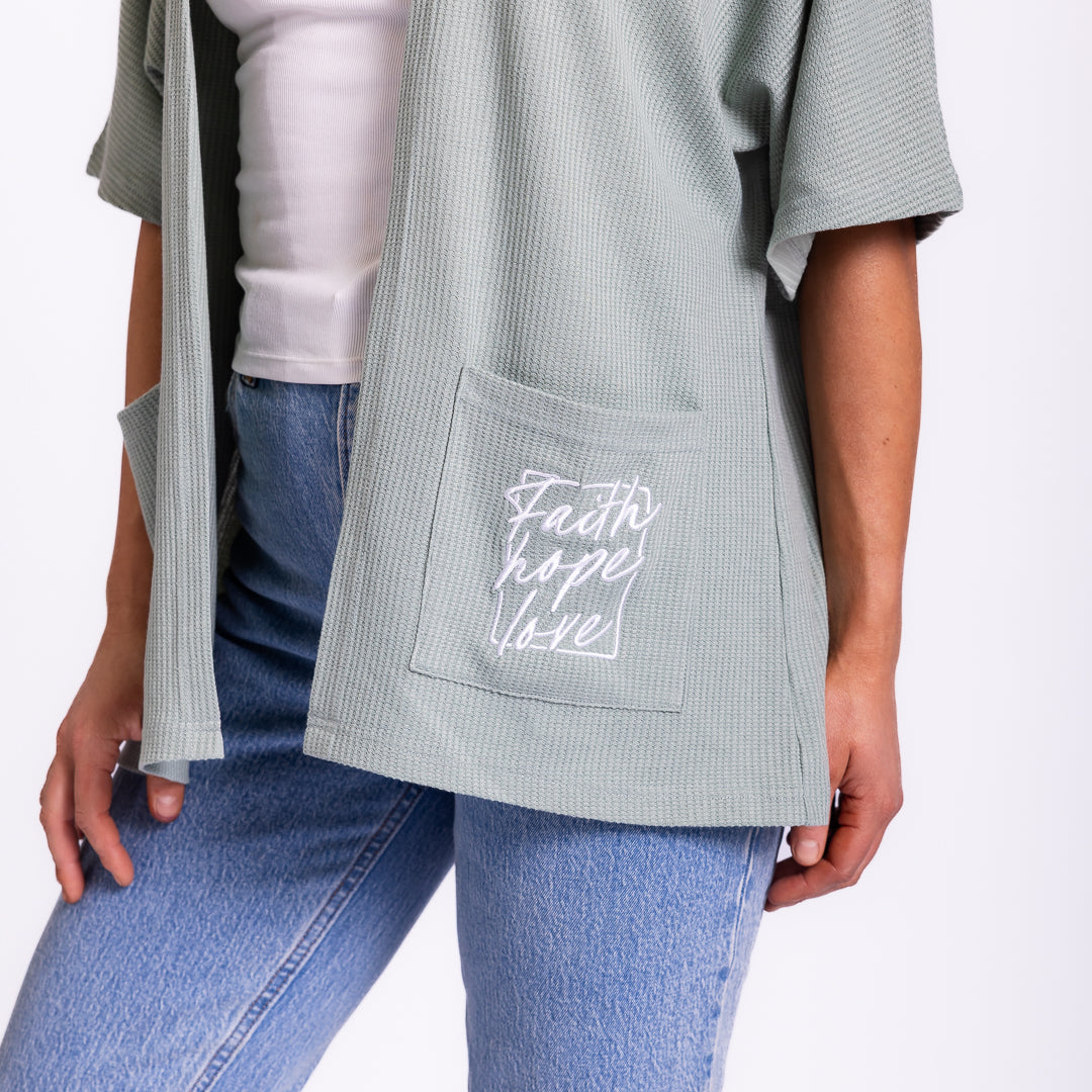 Faith Hope Love Waffle Knit Kimono product image 5