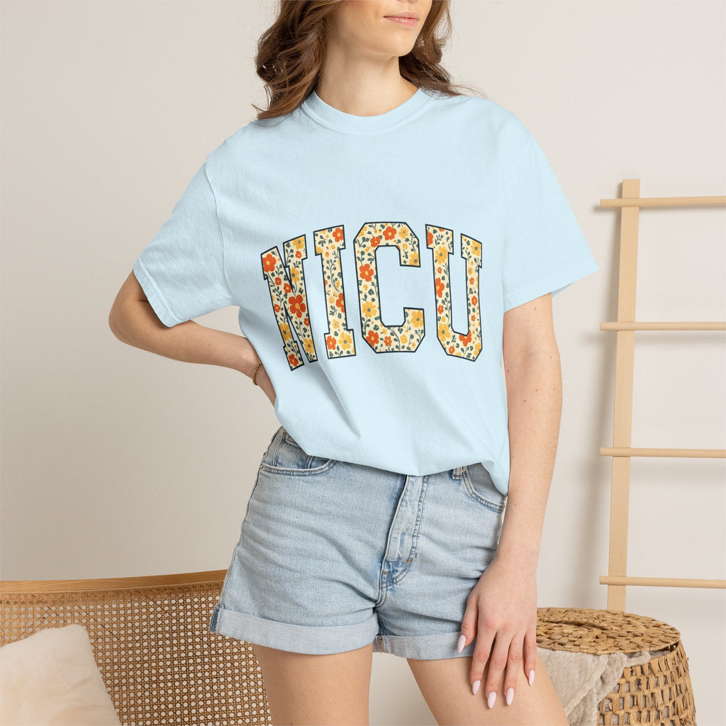 Floral Varsity Letters Boho T-Shirt – Nurse Pride Flower product image 9