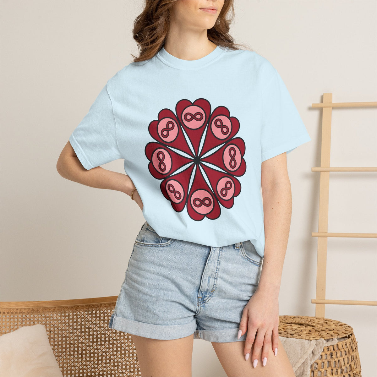 Love Mandala Shirt Boho Chic Romance Unisex Gift Simple Tee product image 9
