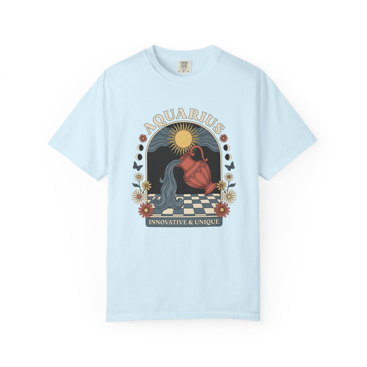 Aquarius Symbol Shirt Boho Chic Star Sign Unisex Gift Line product image 2