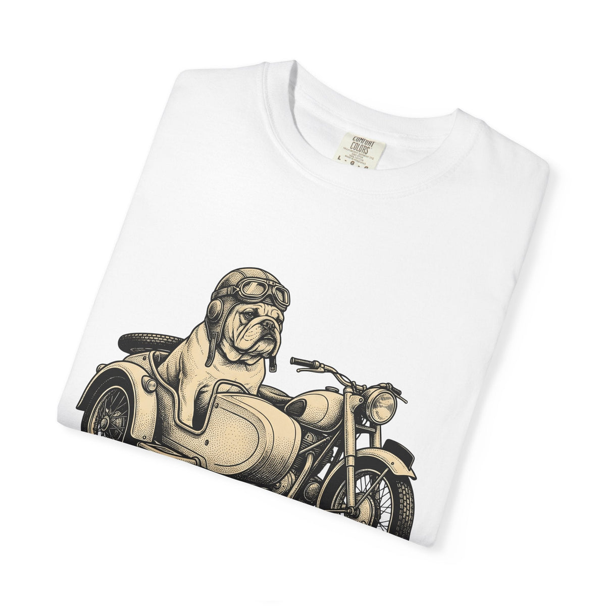 Bulldog Motorcycle Shirt Dog Biker Unisex Gift Vintage Tee product image 5