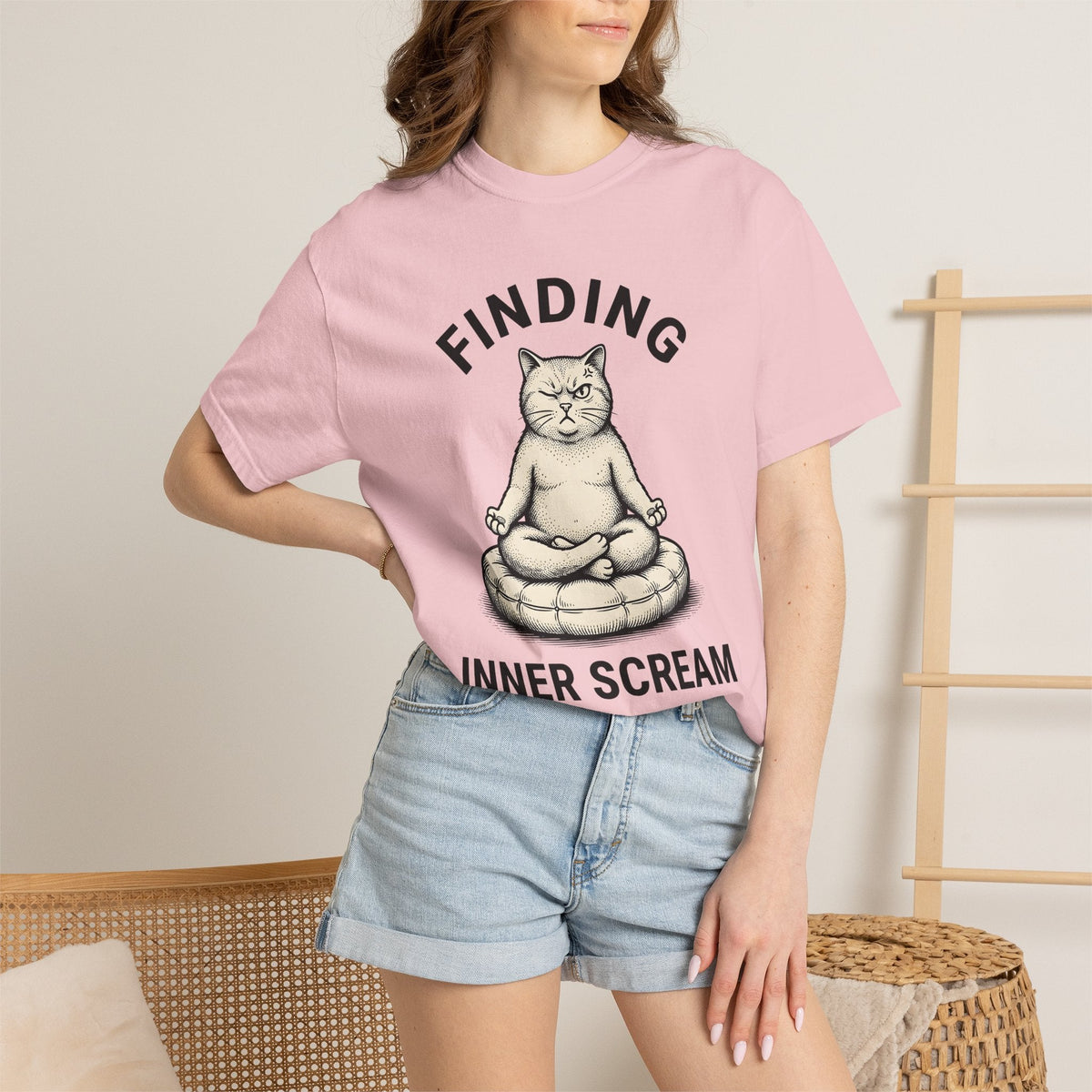 Zen Cat Shirt Fitness Unisex Gift Retro Tee Kitty T-Shirt product image 12