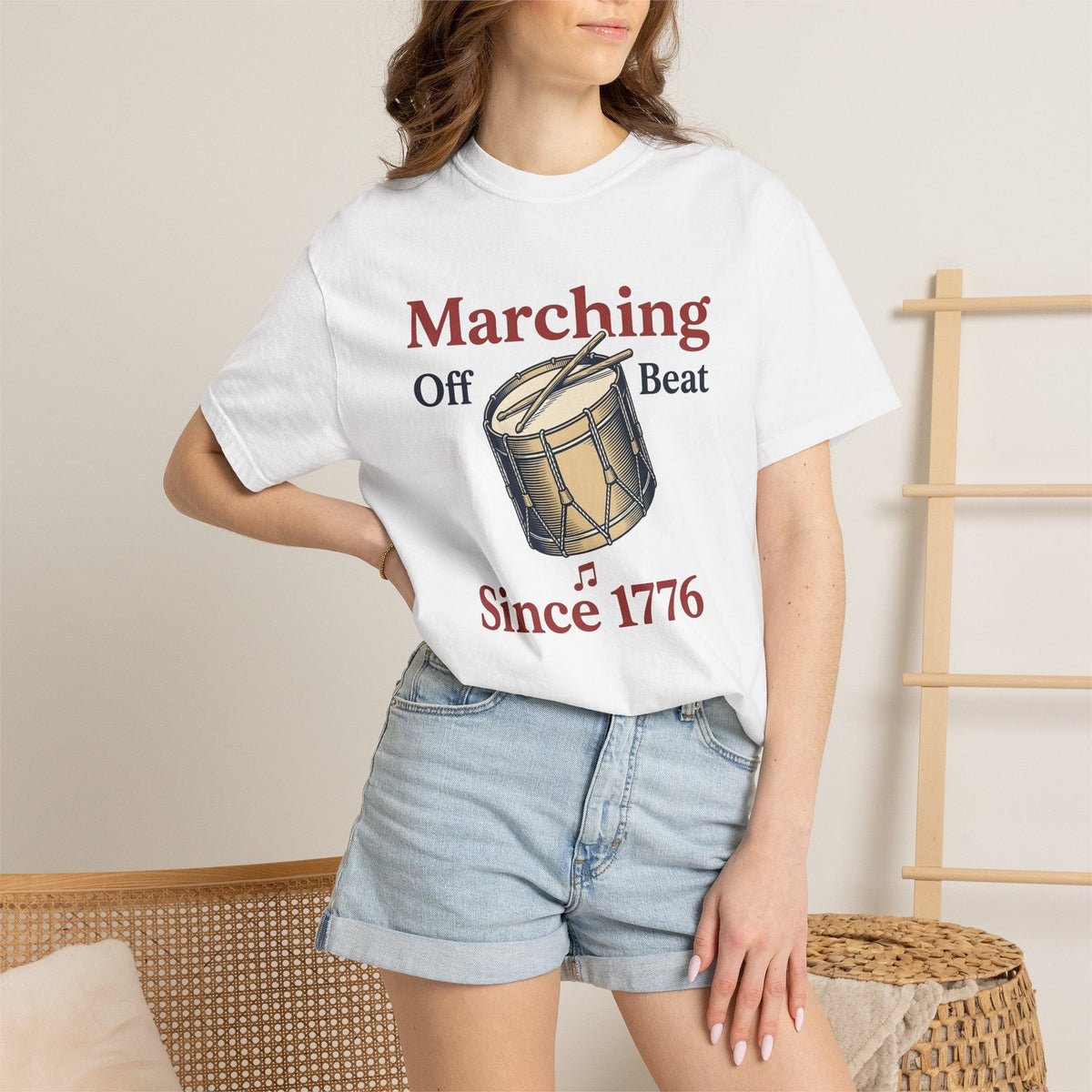 Snare Drum Shirt 4th Of July Freedom Gift Women Hand Drawn product image 6