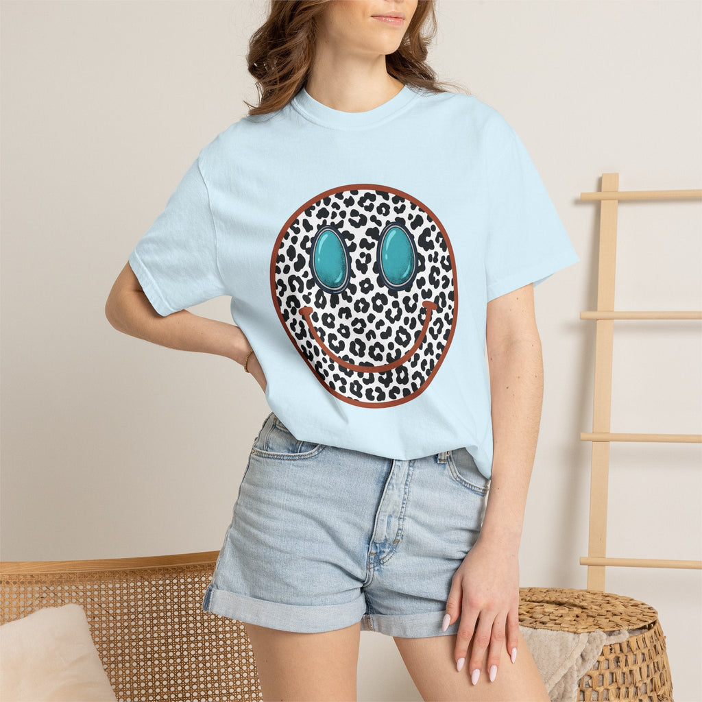 Leopard Print Smiley Face Shirt Animal Boho Unisex Gift product image 9