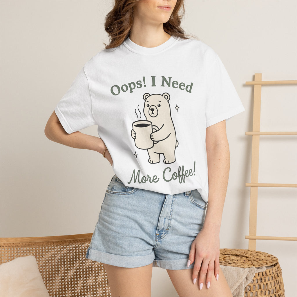 Bear Coffee Mug Shirt Coffee Wildlife Gift Women Cartoon Tee Coffee Mug T-Shirt Coffee Fan Cute Tshirt Animal Graphic Clean Twinkle Tshirt