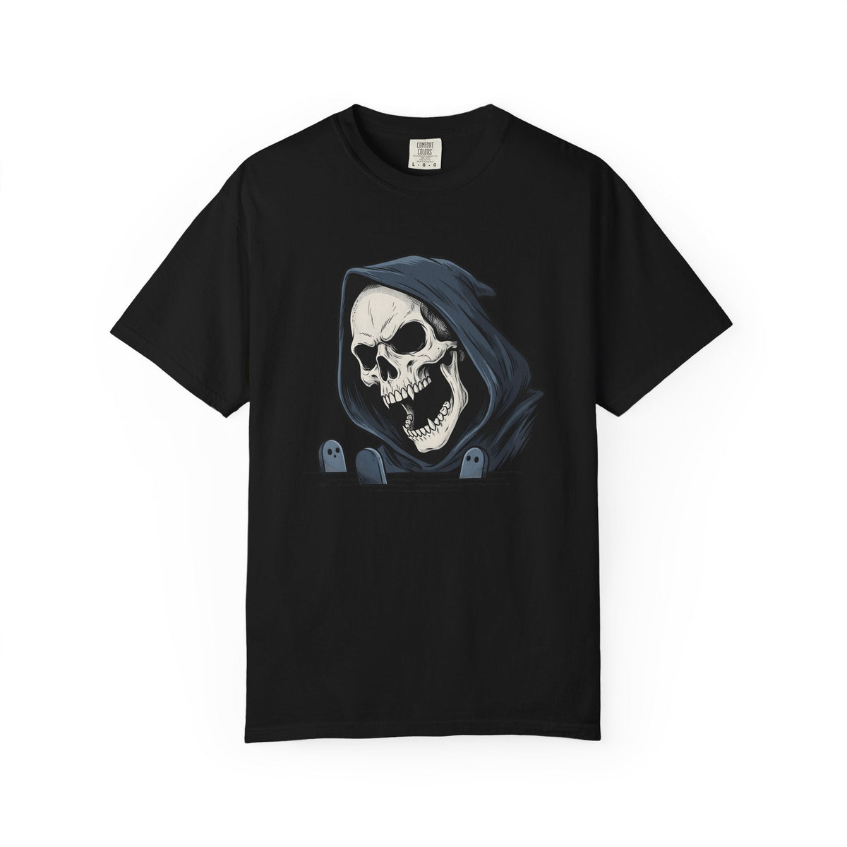Grim Reaper Tattoo Style T-Shirt – Spooky Halloween Dark product image 4