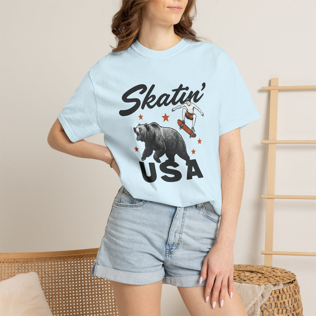 Skateboarding Bear Shirt America Skate Unisex Gift Sketch product image 9