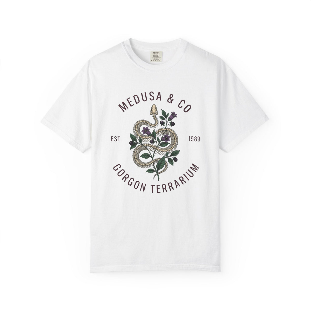 Snake Floral Shirt Gothic Nature Unisex Gift Botanical Tee product image 1