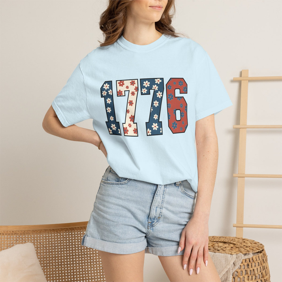 Flag Numbers Shirt America Beachwear Gift Women Botanical product image 9
