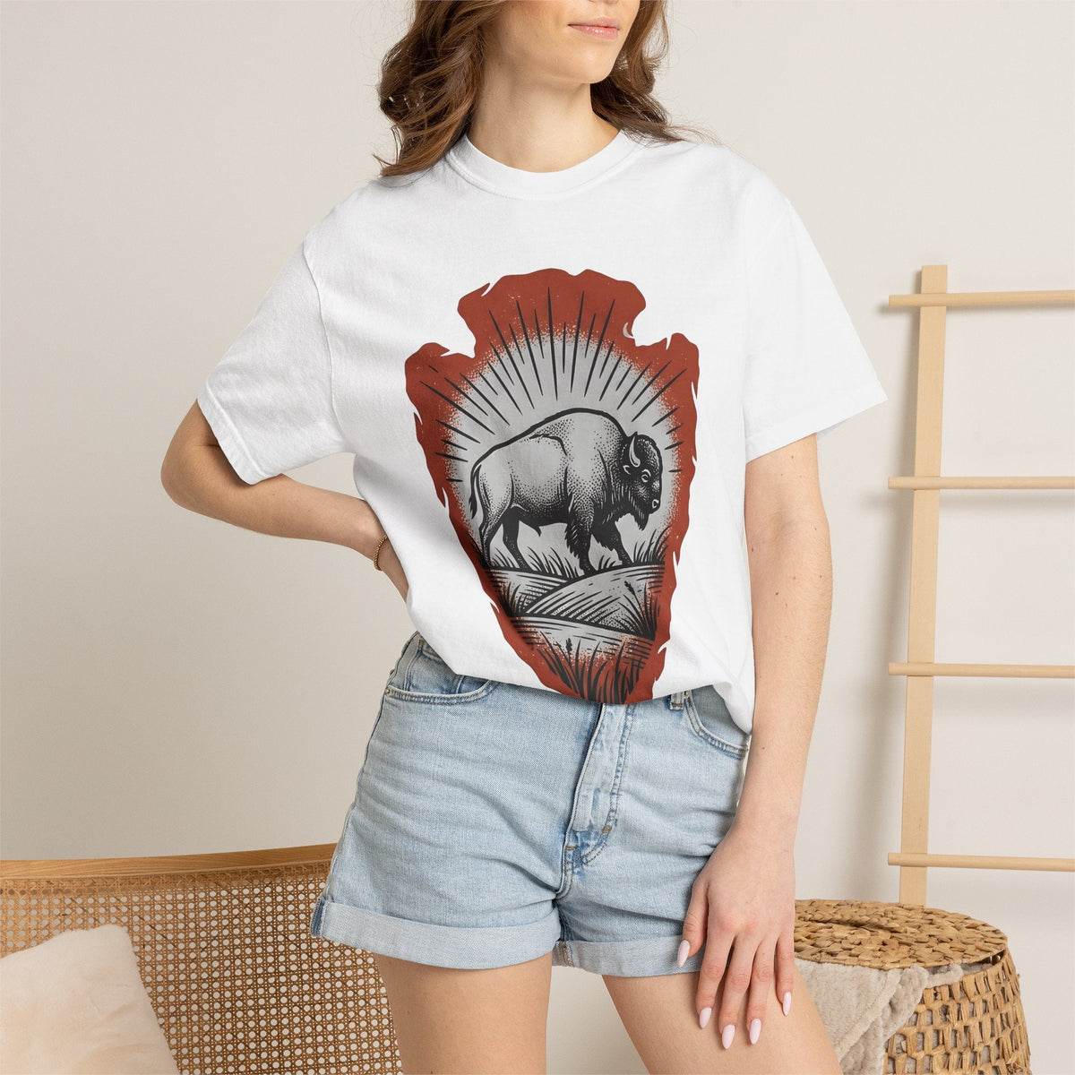Buffalo Design Shirt Animal Wilderness Unisex Gift Retro product image 6