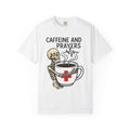 Skeleton Coffee Cup Cartoon T-Shirt – Funny Nurse Halloween Caffeine, Unisex Graphic Tee
